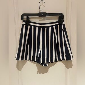 Alice + Olivia Black and White Striped Shorts